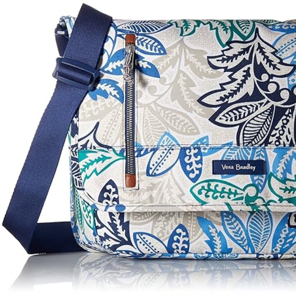 Vera Bradley Blue and Green Laptop Bag with Quilted Cotton